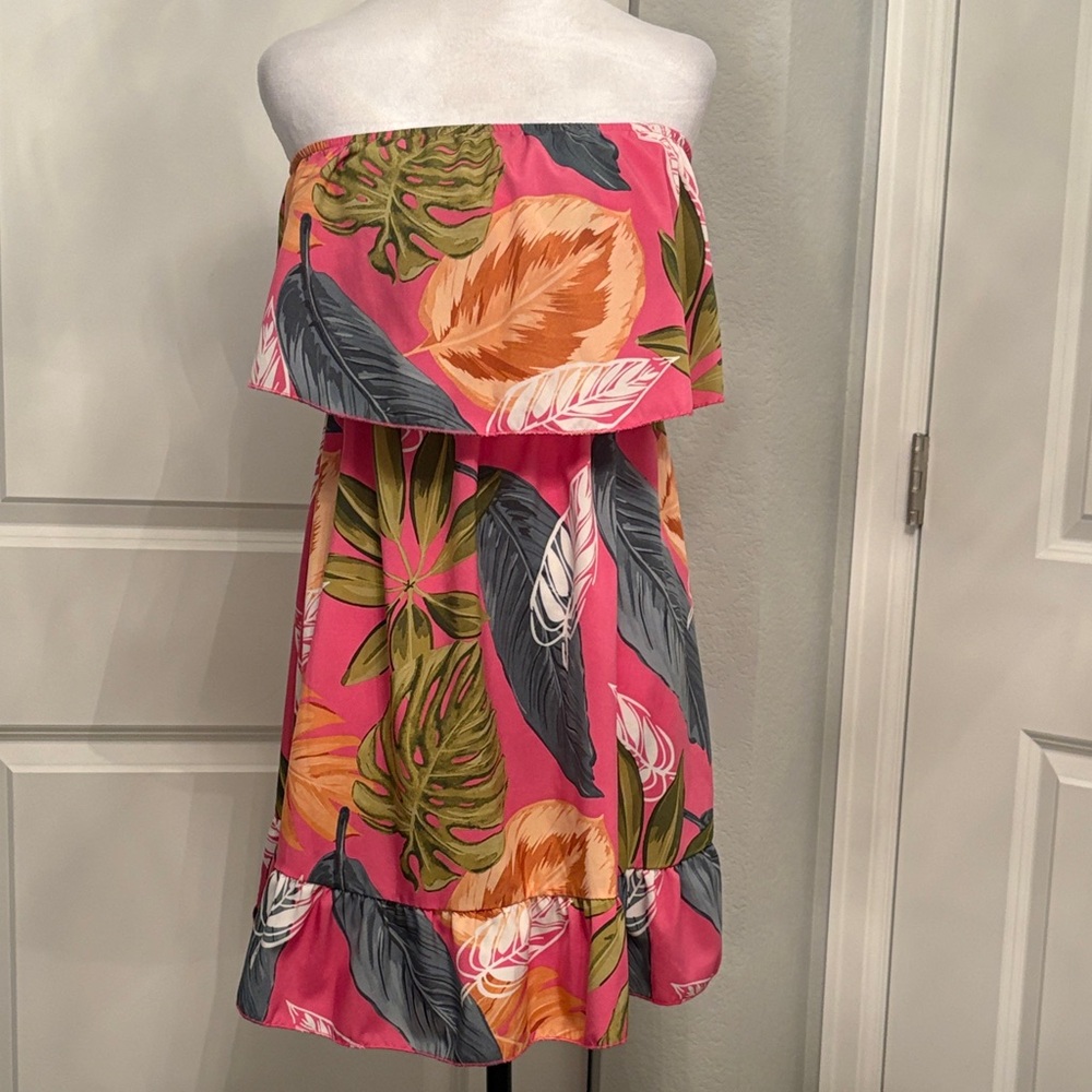 Tropical Off-Shoulder Dress